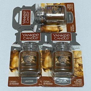 Yankee Candle Car Jar Leather Lot of 3